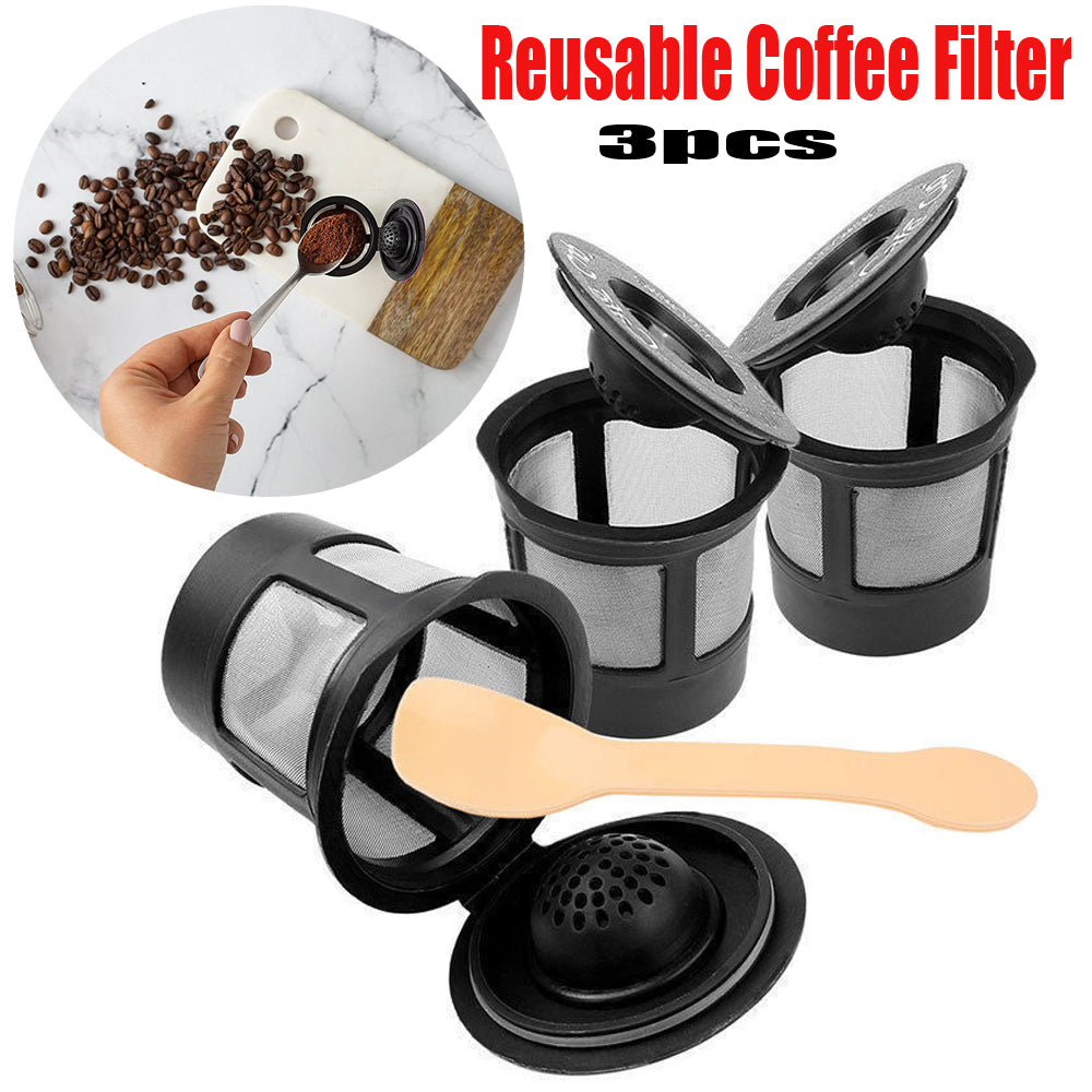 3pcs Reusable Coffee Filter Pod with Spoon - Craze Trends