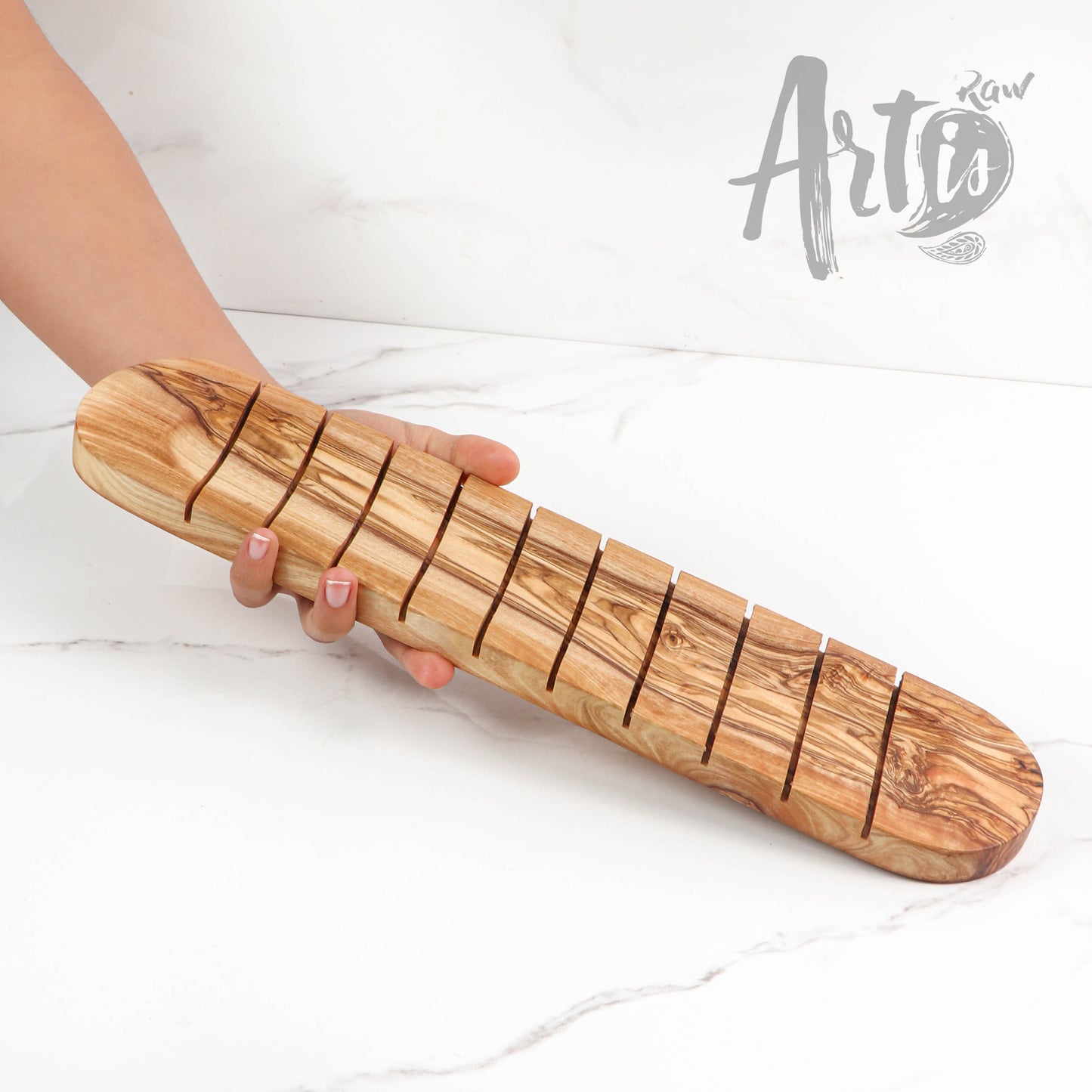 Handmade Olive Wood Bread Board | Rustic Slicing and Serving Platter - Craze Trends