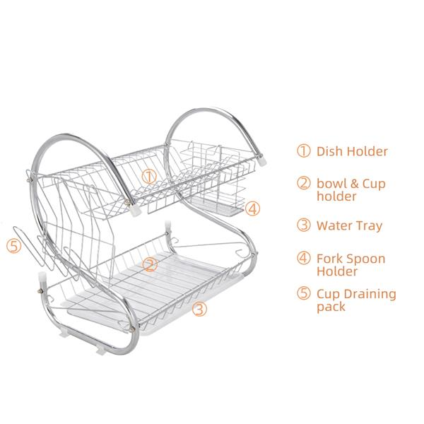 2 Layers Dish Organizer Storage Bowls Shelf for Home - Craze Trends