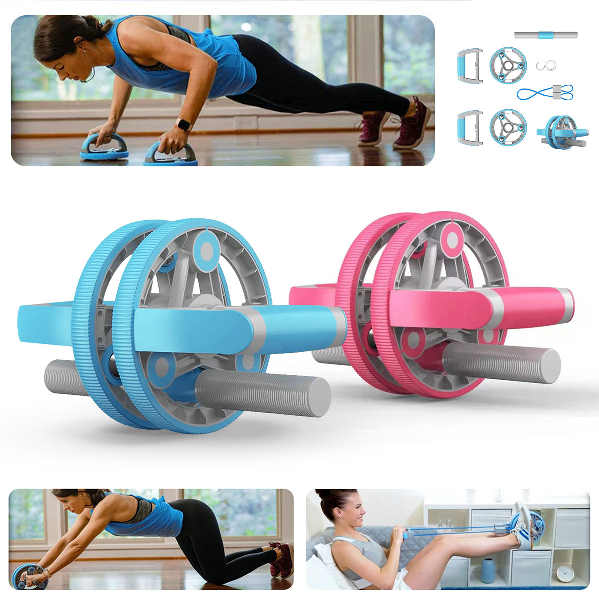 Multifunctional Abdominal Wheel Pull Strap Gym Fitness Training Set - Craze Trends