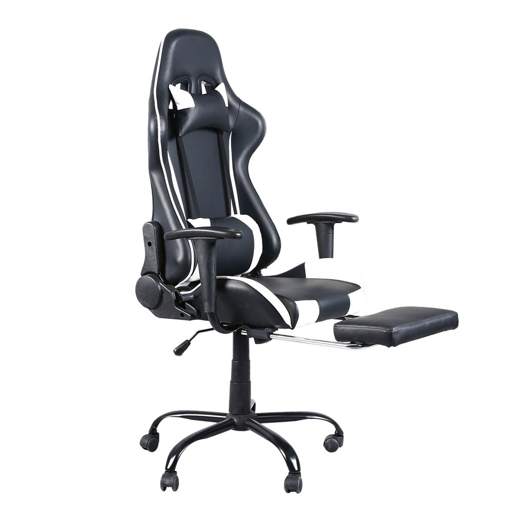 Swivel Chair Racing Gaming Chair Office Chair with Footrest Tier - Craze Trends