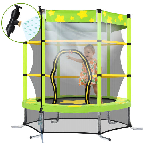 55 Inch Kids Trampoline with Safety Enclosure Net Outdoor Trampoline - Craze Trends