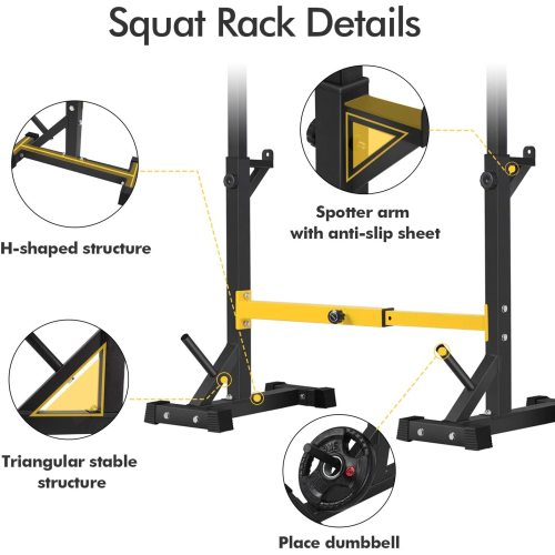 Squat Rack Stand Barbell Free Press Bench Home Gym Dumbbell Racks - Craze Trends