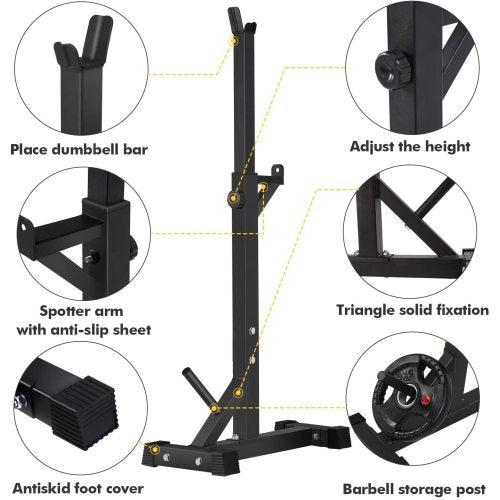 Squat Rack Stand Barbell Free Press Bench Home Gym Dumbbell Racks - Craze Trends