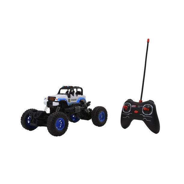 27MHZ 4CH Remote Control Police Crawler With Lights 1/18 Scale - Craze Trends