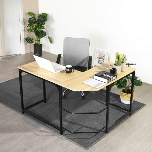 L Shaped Computer Desk PC Laptop Table Wood Workstation Furniture - Craze Trends