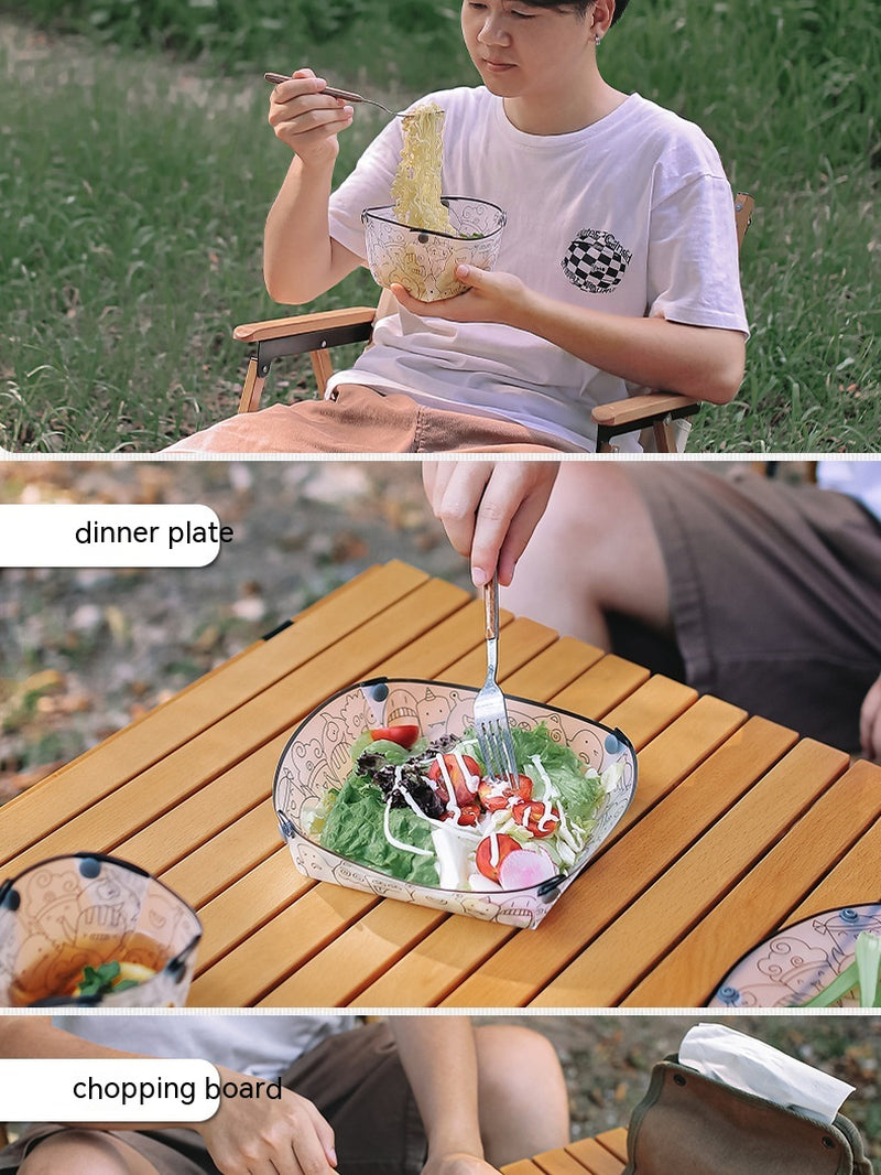 Outdoor Folding Bowls, Tableware, Portable Travel Plates