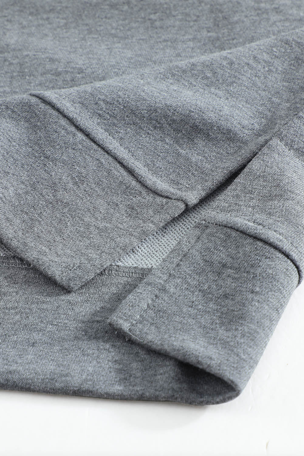 Colorblock Gray Contrast Stitching Sweatshirt with Slits