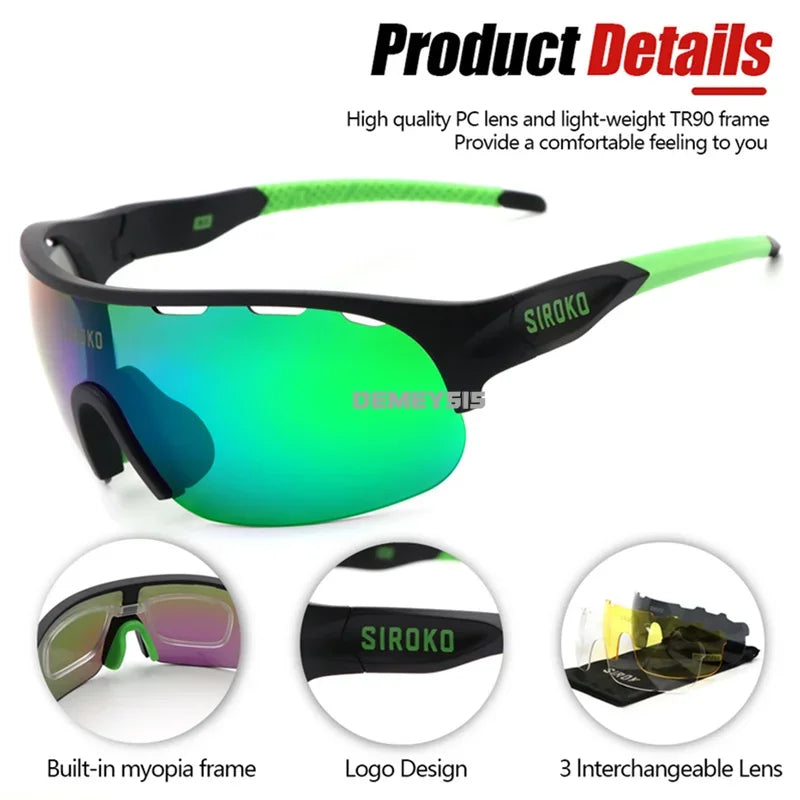 "Outdoor Sports Polarized Cycling Sunglasses with UV400 Protection - 4 Lens Options"