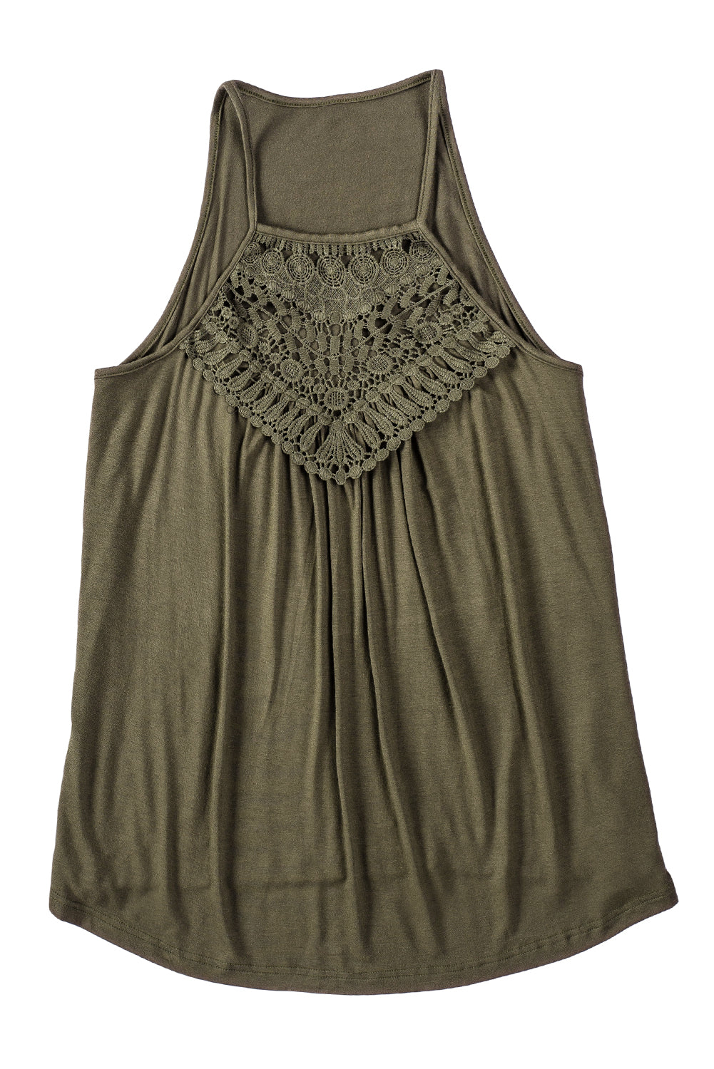 Green Crochet Lace Detail Tank Top