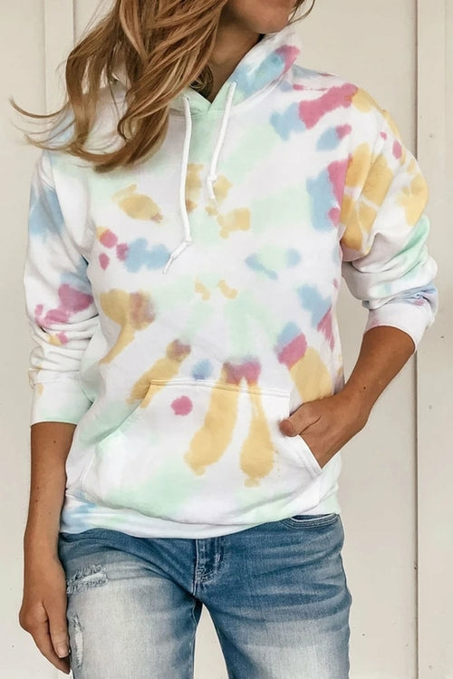 Multicolor Tie Dye Pattern Hoodie