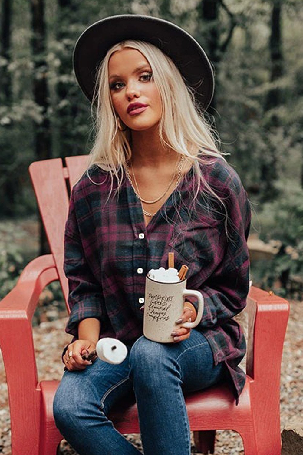 Loose Fit Boyfriend Style Plaid Shirt