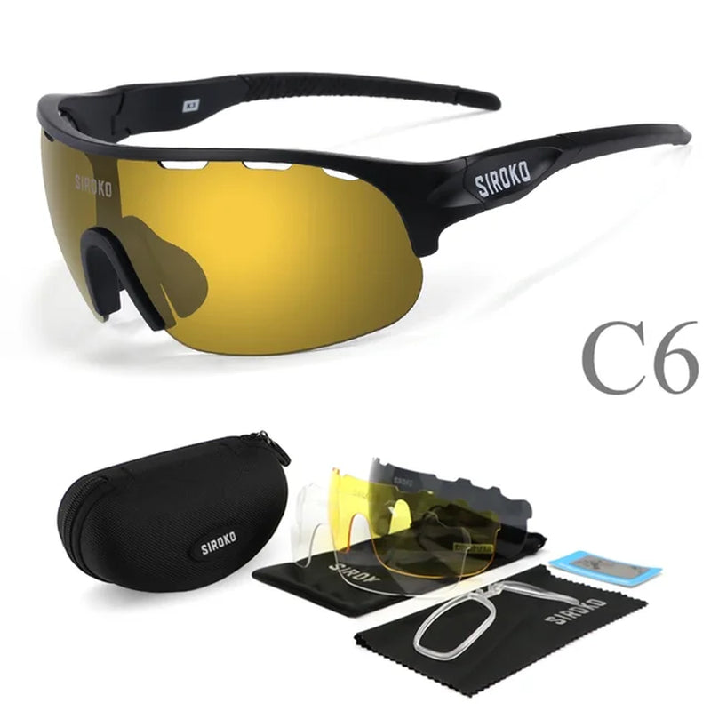 "Outdoor Sports Polarized Cycling Sunglasses with UV400 Protection - 4 Lens Options"