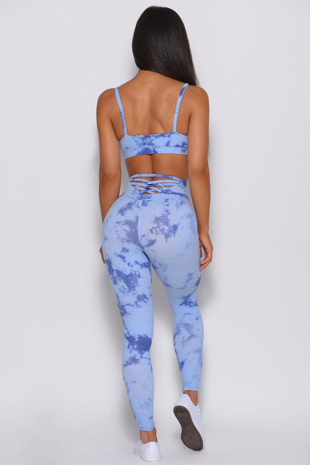 Tie-dye Crisscross Sport Bra and Leggings Set