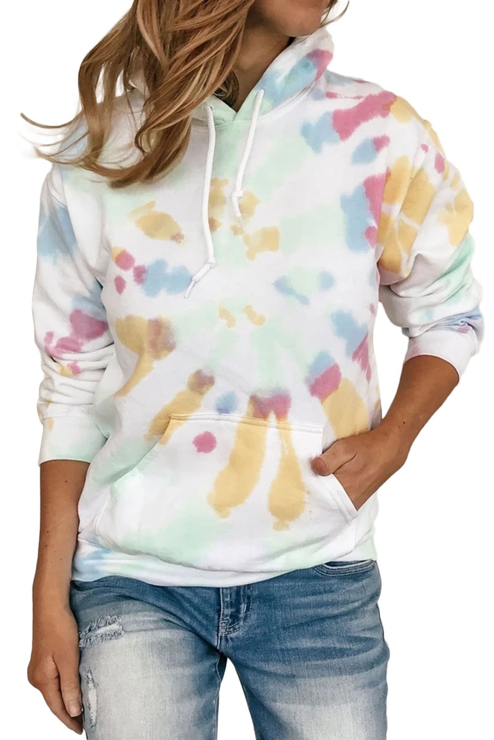 Multicolor Tie Dye Pattern Hoodie