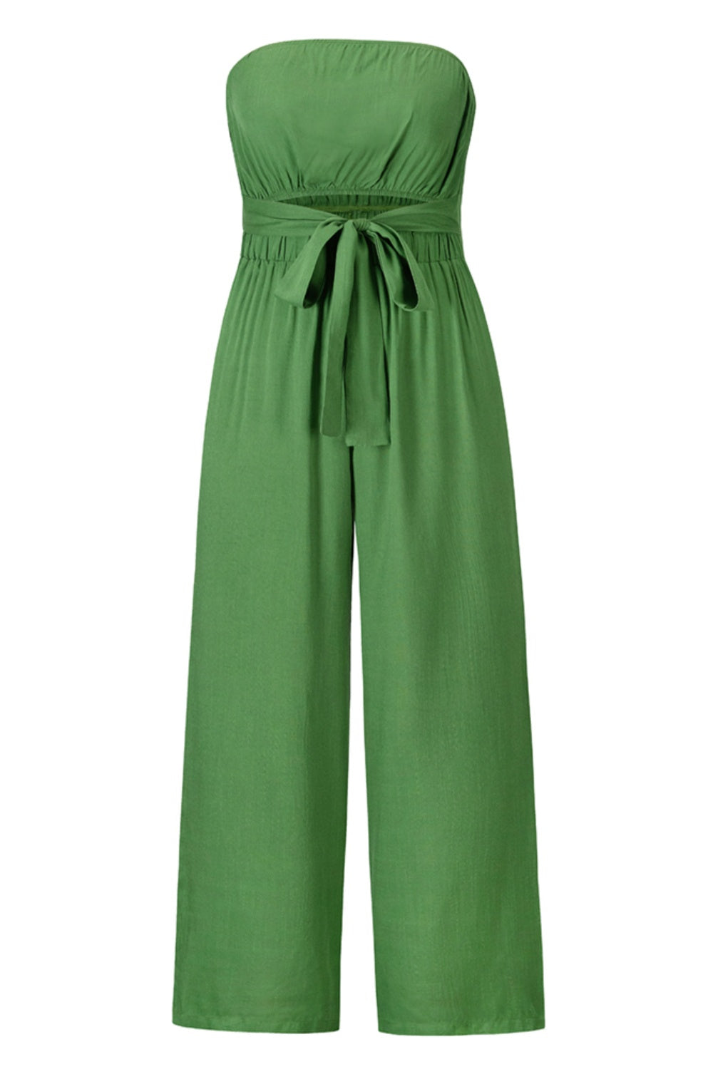 Tied Cutout Tube Wide Leg Jumpsuit - Craze Trends