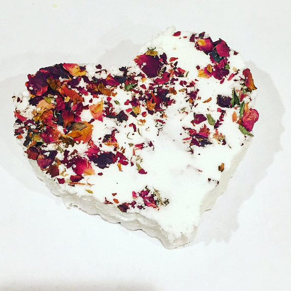 Rose heart bath bomb / organic bath bomb / - Craze Trends