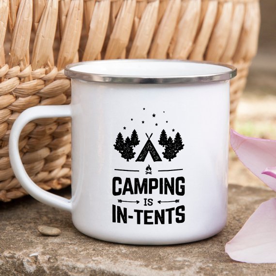 Camping Mug Enamel Mug Campfire Mug Camping is - Craze Trends