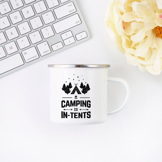 Camping Mug Enamel Mug Campfire Mug Camping is - Craze Trends