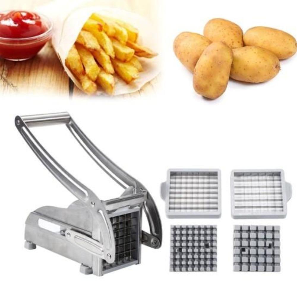 Stainless Steel French Fries and Potato Cutter with 2 Different Blades - Craze Trends