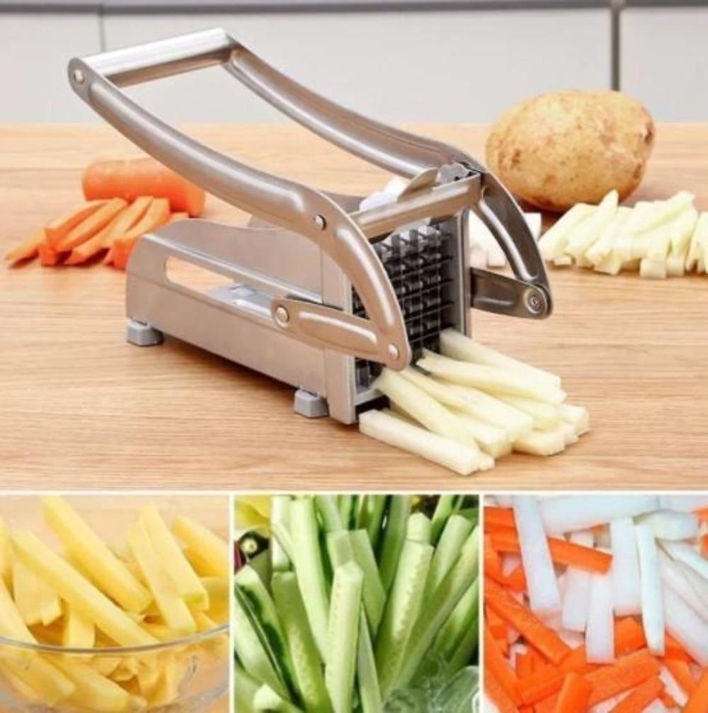 Stainless Steel French Fries and Potato Cutter with 2 Different Blades - Craze Trends