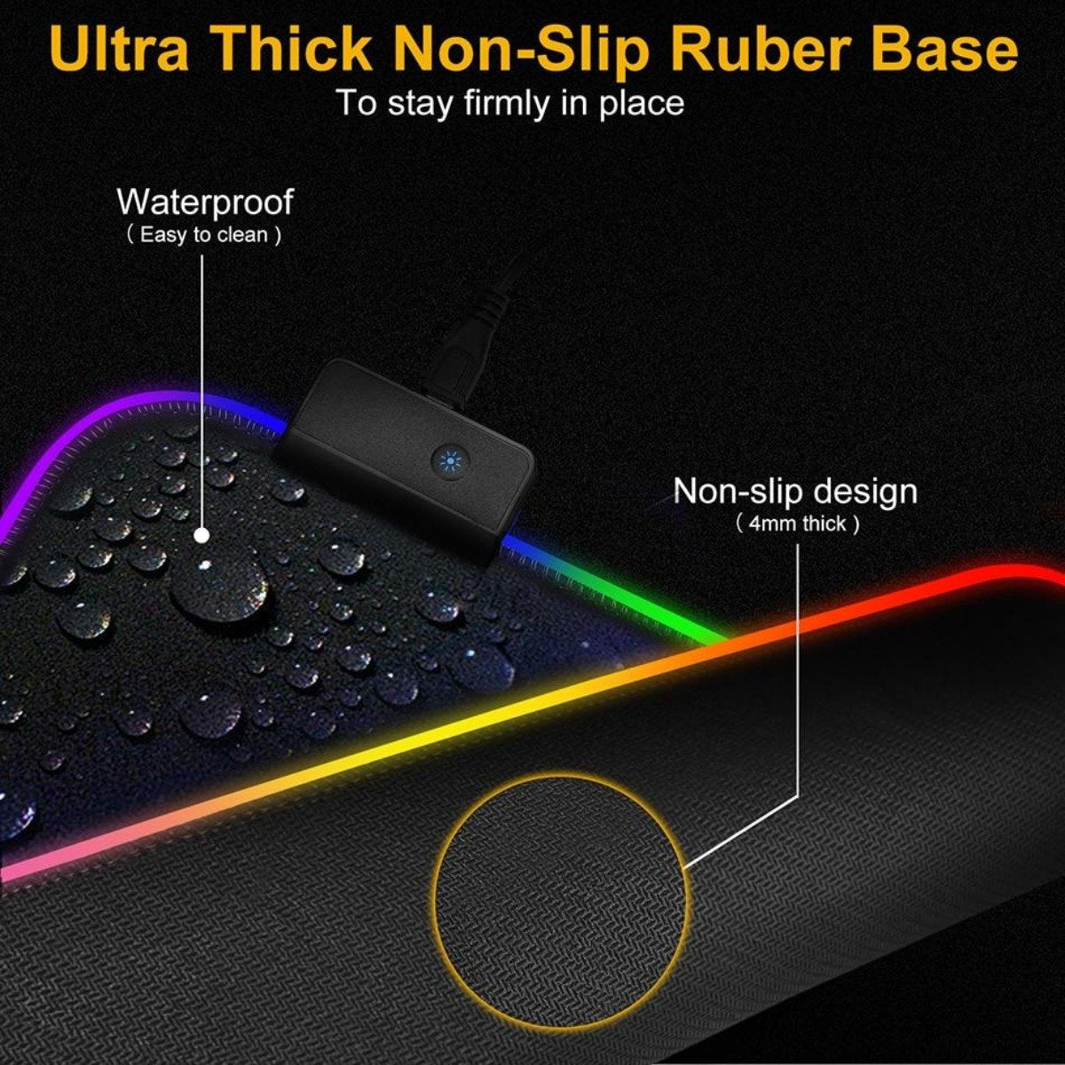 Ninja Dragons RGB Gaming 1 Touch Light Up Mouse Pad - Large Size - Craze Trends