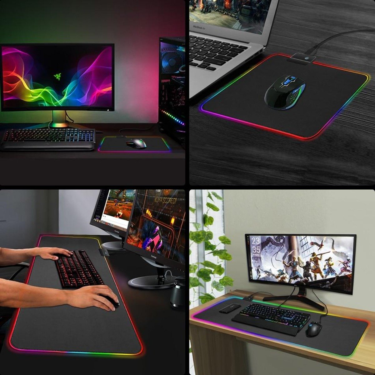 Ninja Dragons RGB Gaming 1 Touch Light Up Mouse Pad - Large Size - Craze Trends