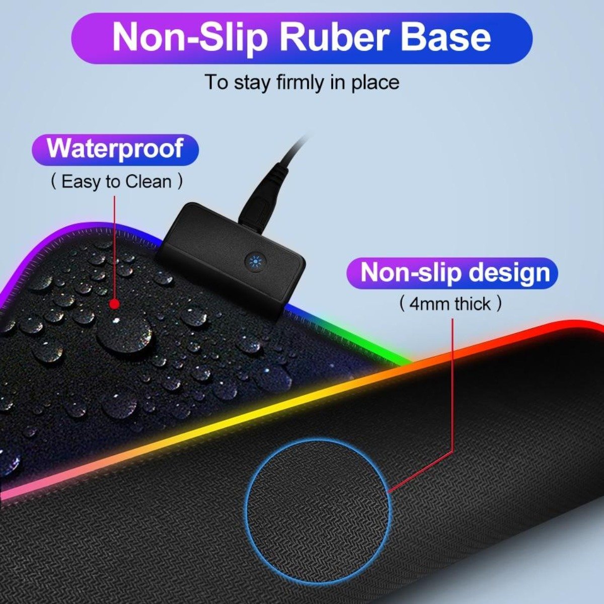 Ninja Dragons RGB Gaming 1 Touch Light Up Mouse Pad - Large Size - Craze Trends