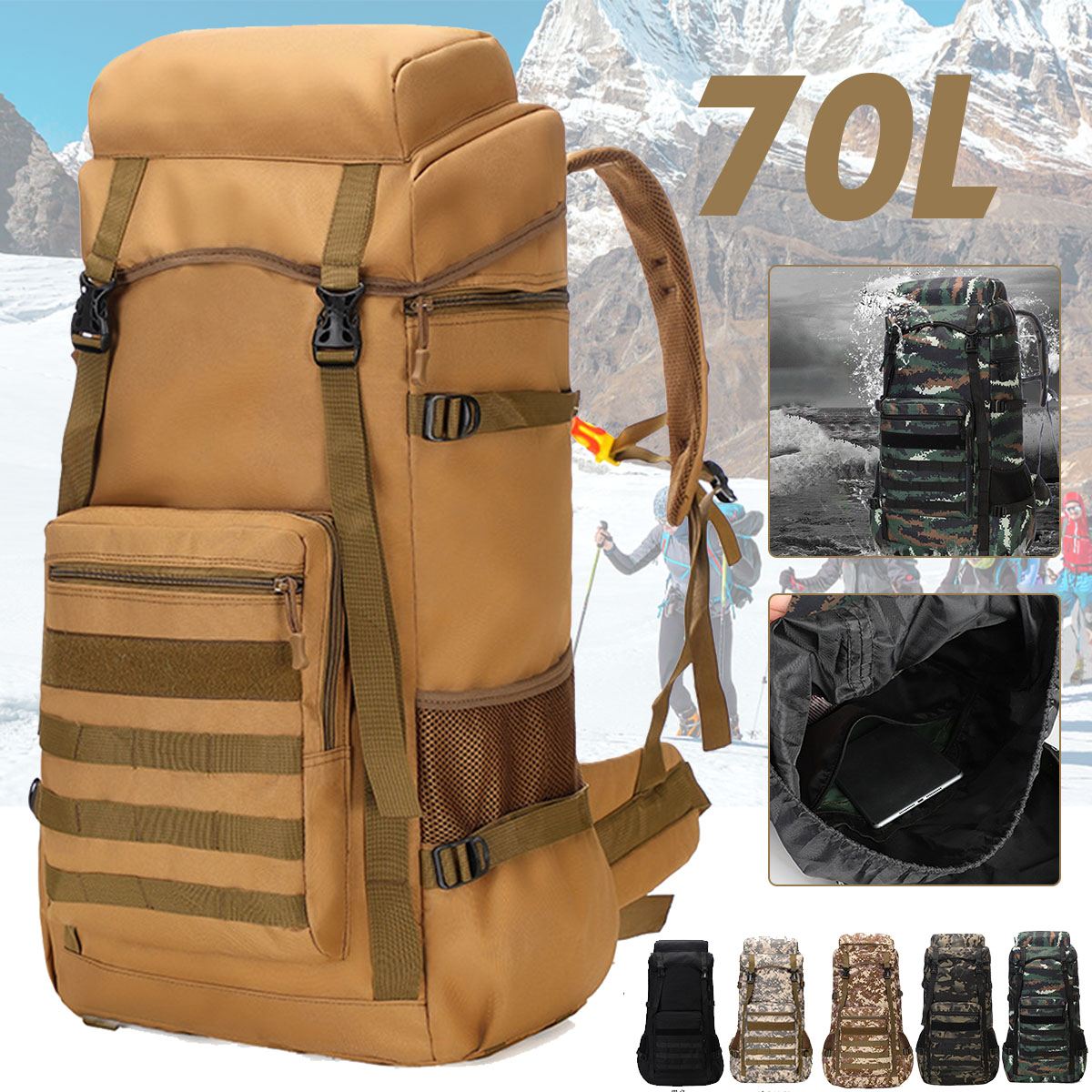 Waterproof Outdoor Camping 70L Military Backpack - Craze Trends