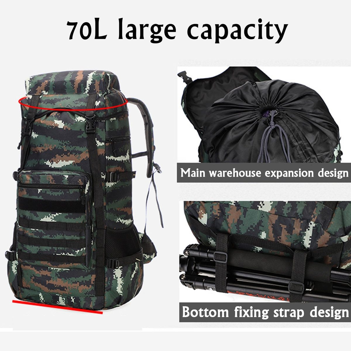 Waterproof Outdoor Camping 70L Military Backpack - Craze Trends