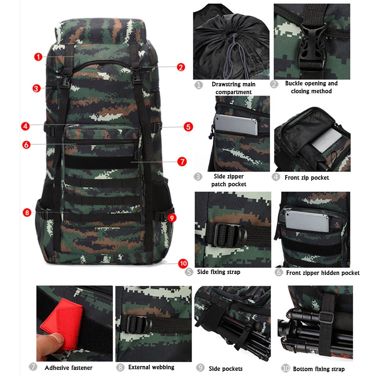 Waterproof Outdoor Camping 70L Military Backpack - Craze Trends