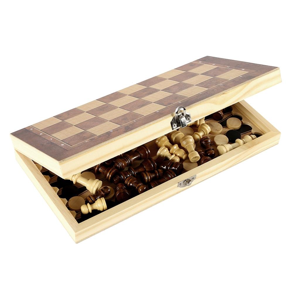 Foldable Wooden Chess Set Board Game - Craze Trends