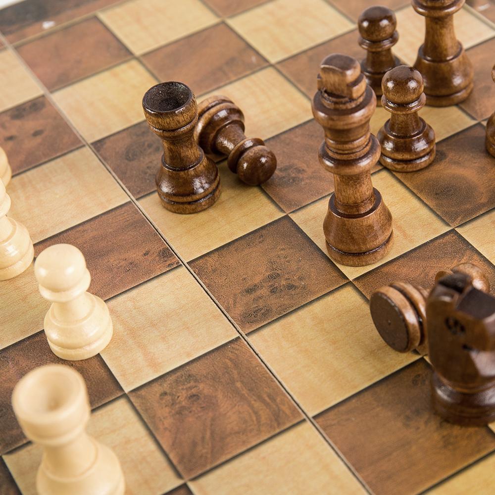 Foldable Wooden Chess Set Board Game - Craze Trends