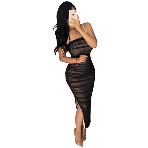 Fashion New Pleated Bodycon Slit Dress Sexy Summer high quality