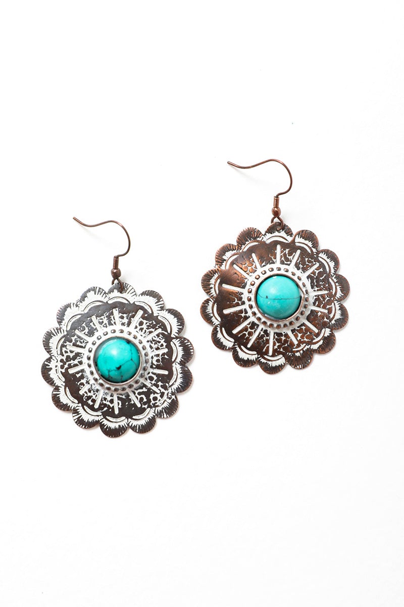 Rustic Flower Power Drop Earrings