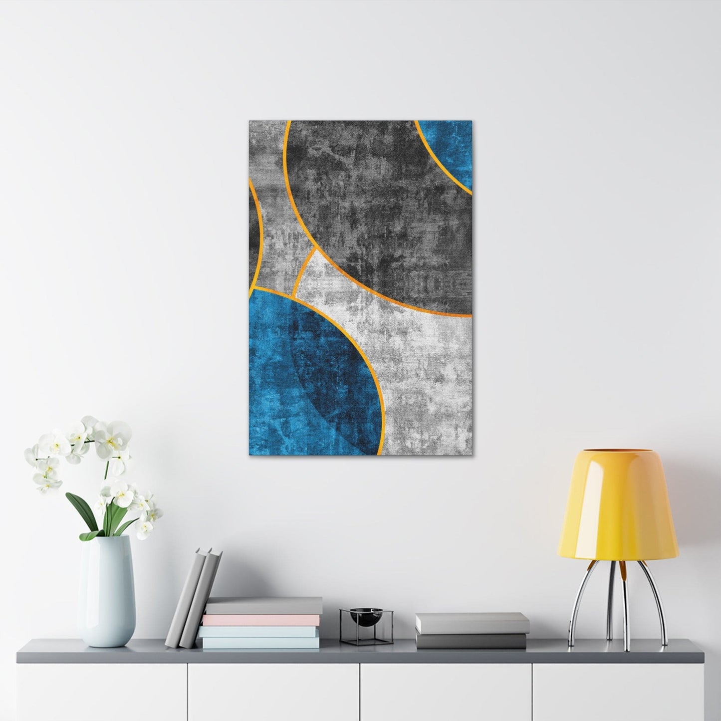 Wall Art Decor, Canvas Print Artwork, Blue Grey Design - Craze Trends