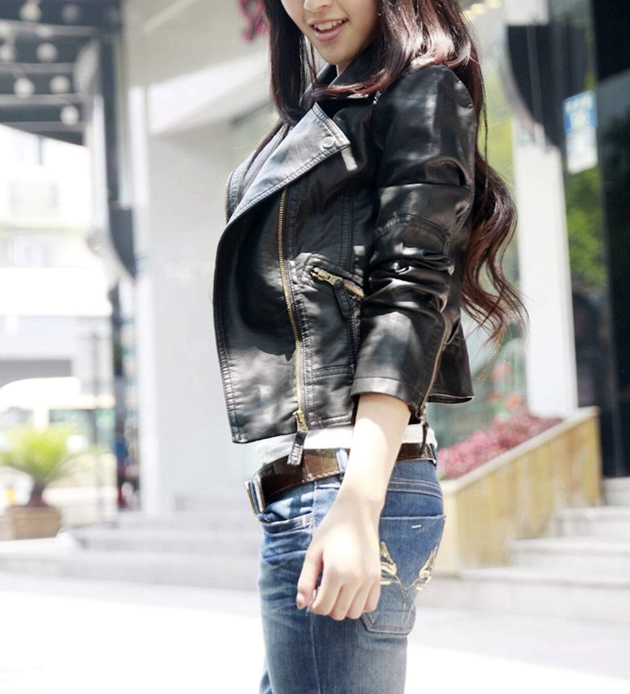 Womens Cropped Vegan Leather Jacket - Craze Trends